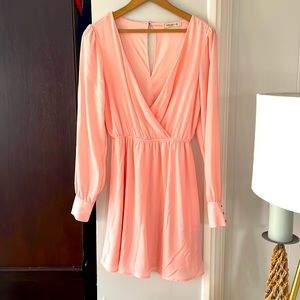 Arden B Long-sleeved Plunge Neck dress